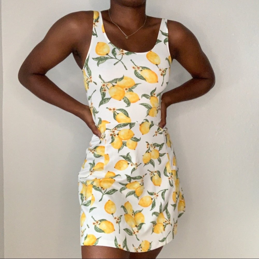 H&M casual white dress with lemon designs 🍋
